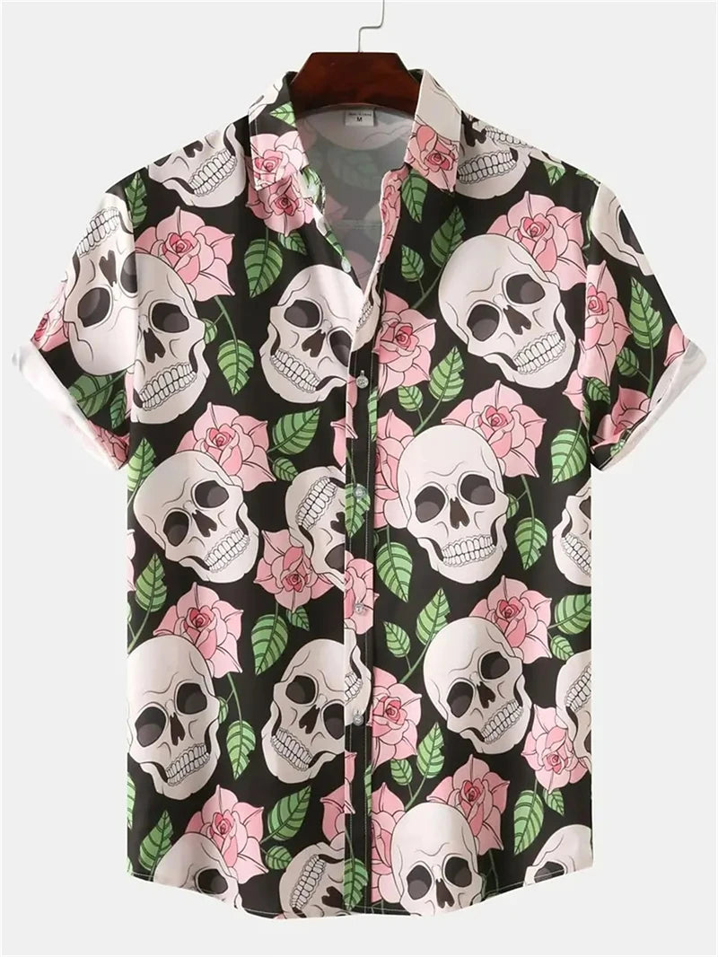 Pumpkin Skull Hawaiian Shirt