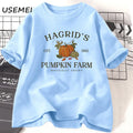 Fall T-shirts Vintage Hagrid's Pumpkin Patch Halloween T Shirt Women Men Farm Autumn Halloween Tees Unisex Cotton Graphic Tees
