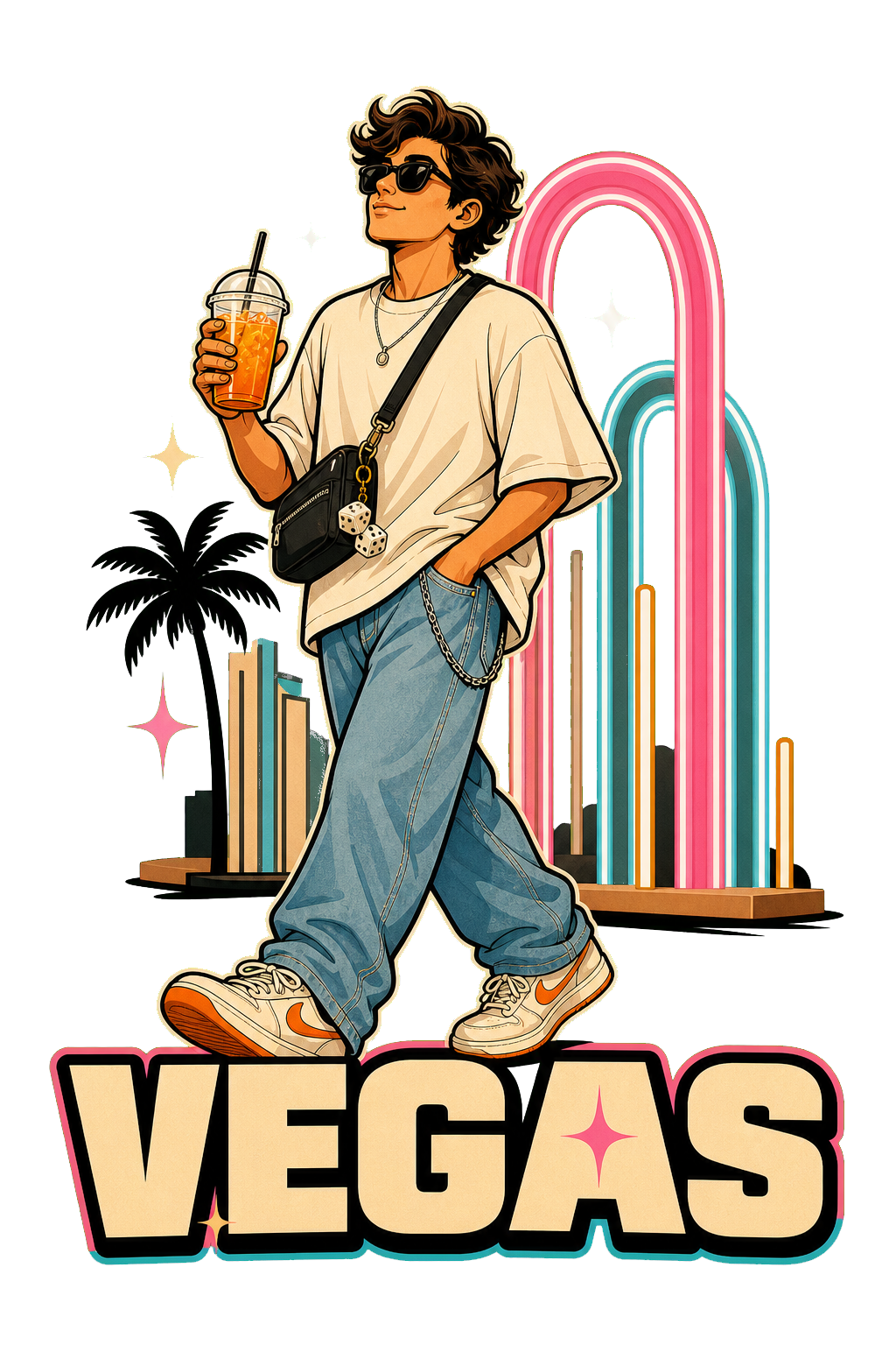 Vegas casual T-shirt design